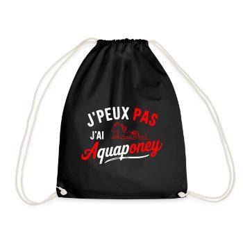 tee shirt I can't I have aquapony - Drawstring Bag - black - Front