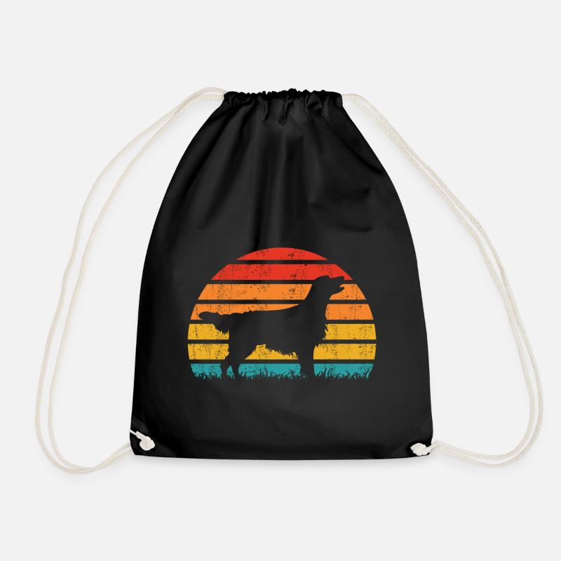 Flat Coated Retriever Retro Vintage - Turnbeutel - Schwarz