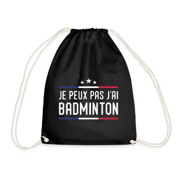 Je Peux Pas J'ai Badminton Bad Joueur de Badminton - Sac de sport léger - noir - Devant
