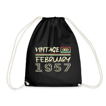 février 1957 meilleur cadeau février 1957 february - Sac de sport léger - noir - Devant