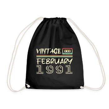février 1991 meilleur cadeau février 1991 february - Sac de sport léger - noir - Devant