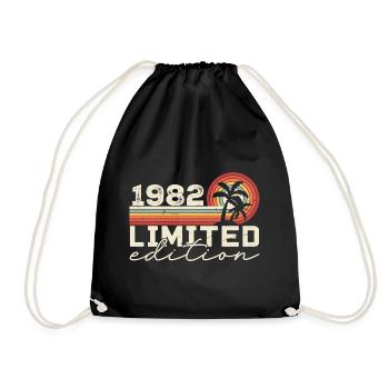 Jahrgang 1982 Retro 1982 Geburtstagsgeschenk 1982 - Turnbeutel - Schwarz - Vorne