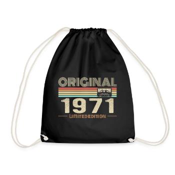 Original 1971 Vintage 1971 Retro Birthday 1971 - Drawstring Bag - black - Front