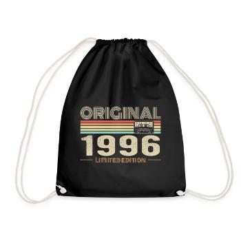 Original 1996 Vintage 1996 Retro Birthday 1996 - Drawstring Bag - black - Front
