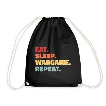 Eat Sleep Wargame Wiederholung - Turnbeutel - Schwarz - Vorne