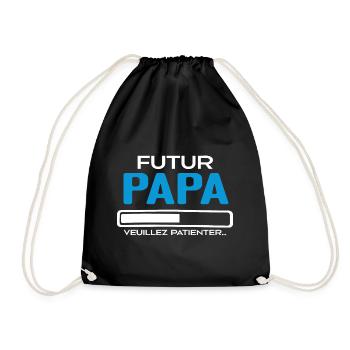 Futur papa Idée Cadeau Futur Père - Sac de sport léger - noir - Devant