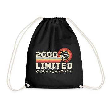 Vintage 2000 Retro 2000 Jubiläumsgeschenk - Turnbeutel - Schwarz - Vorne