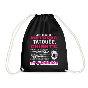 Motarde, Tatouée, Chiante, Grande Gueule, un peu c - Sac de sport léger - noir - Devant