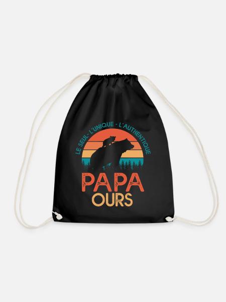 papa ours cadeau papa tshirt papa ours - Sac de sport léger - noir