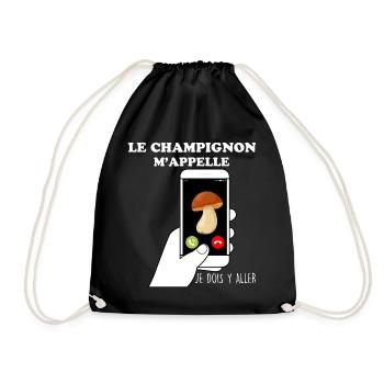 Ramassage De champignons passion - Sac de sport léger - noir - Devant