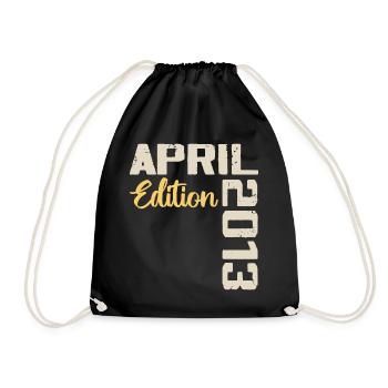 11 Year Anniversary April 2013 Birthday Gift - Drawstring Bag - black - Front