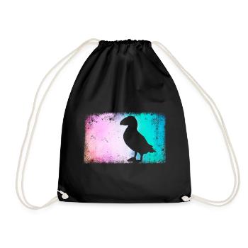 Papageitaucher Puffin Papageientaucher mehrfarbig - Turnbeutel - Schwarz - Vorne