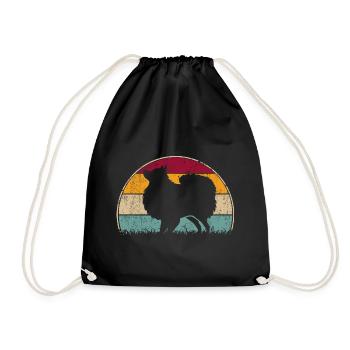 Japon Japonais Japonais Spitz Dog Vintage - Sac de sport léger - noir - Devant