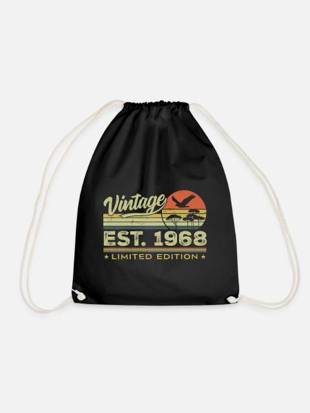 Jahrgang 1968 Genial seit 1968 Geschenk 1968 Retro - Turnbeutel - Schwarz
