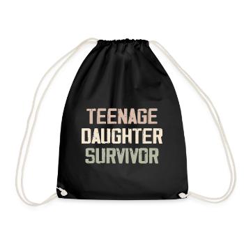 Teenage Daughter Survivor Funny Father's Day Quote - Sac de sport léger - noir - Devant