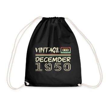 1950 December 1950 Jubilee December 1950 - Drawstring Bag - black - Front