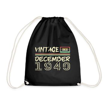 1940 December 1940 Jubilee December 1940 - Drawstring Bag - black - Front