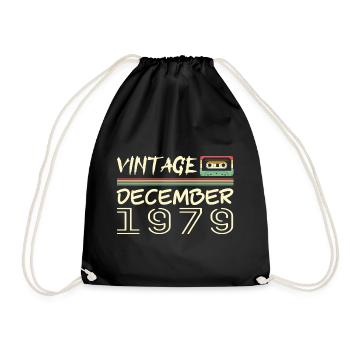 1979 Dezember 1979 Jubiläum Dezember 1979 - Turnbeutel - Schwarz - Vorne
