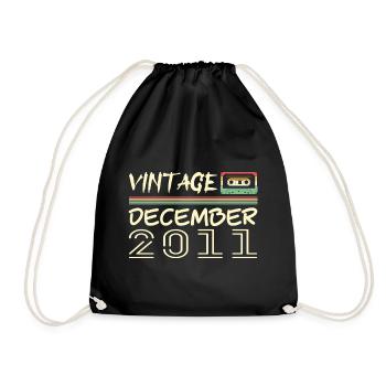 2011 December 2011 Jubilee December 2011 - Drawstring Bag - black - Front