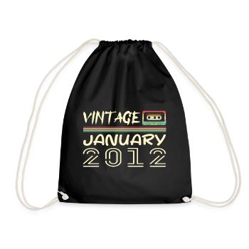 Vintage Janvier 2012 - Anniversaire Janvier 2012 - Sac de sport léger - noir - Devant