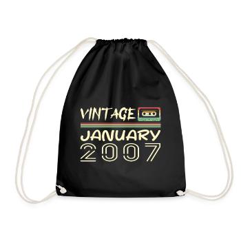 Vintage Janvier 2007 - Anniversaire Janvier 2007 - Sac de sport léger - noir - Devant