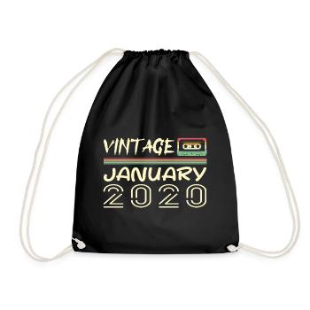 Vintage Janvier 2020 - Anniversaire Janvier 2020 - Sac de sport léger - noir - Devant