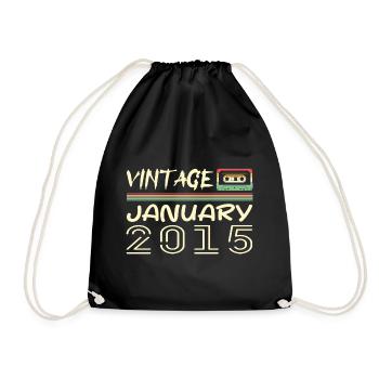 Vintage Janvier 2015 - Anniversaire Janvier 2015 - Sac de sport léger - noir - Devant