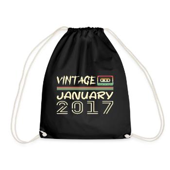 Vintage Janvier 2017 - Anniversaire Janvier 2017 - Sac de sport léger - noir - Devant