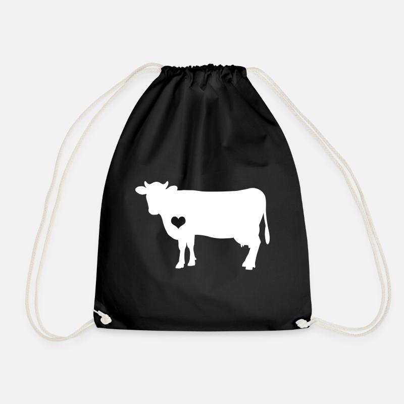 Kuh Kühe Bauernhof Landwirtschaft Geschenk - Turnbeutel - Schwarz