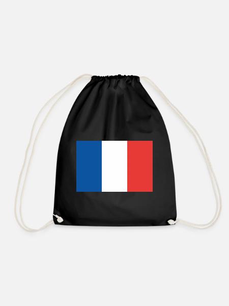 FRENCH FLAG - Drawstring Bag - black