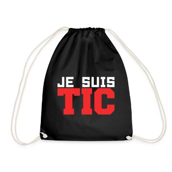 Je Suis TIC -TIC et TAC- TIC TAC Duo Drôle Cadeau - Sac de sport léger - noir - Devant