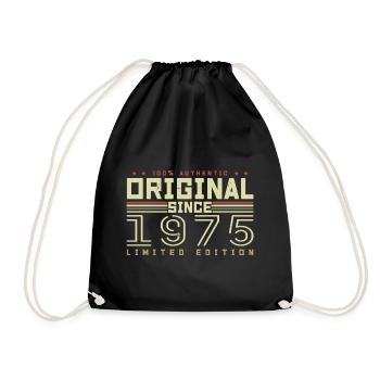 Original 1975 Geburtstagsgeschenk 1975 Retro 1975 - Turnbeutel - Schwarz - Vorne