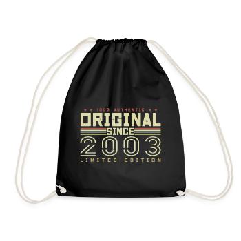 Original 2003 Retro 2003 Geburtstagsgeschenk 2003 - Turnbeutel - Schwarz - Vorne