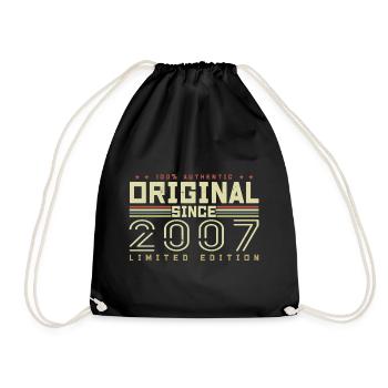 Original 2007 Retro 2007 Geburtstagsgeschenk 2007 - Turnbeutel - Schwarz - Vorne