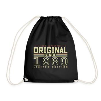 Original 1960er Jahre Geburtstagsgeschenk 1960er Jahre Retro 1960er Jahre - Turnbeutel - Schwarz - Vorne