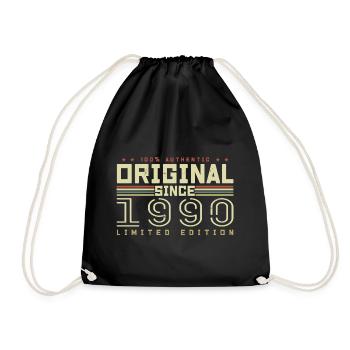 Original 1990er Jahre Geburtstagsgeschenk 1990er Retro 1990er Jahre - Turnbeutel - Schwarz - Vorne