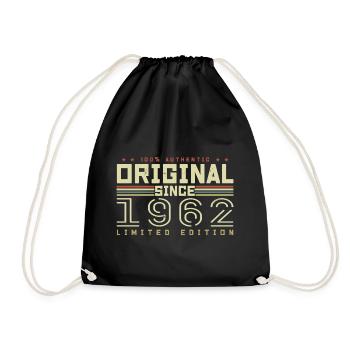 Original 1962 Geburtstagsgeschenk 1962 Retro 1962 - Turnbeutel - Schwarz - Vorne