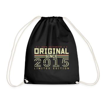 Original 2015 Retro 2015 Geburtstagsgeschenk 2015 - Turnbeutel - Schwarz - Vorne