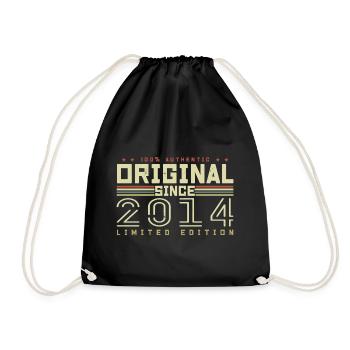 Original 2014 Retro 2014 Geburtstagsgeschenk - Turnbeutel - Schwarz - Vorne
