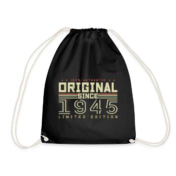 Original 1945 Birthday Gift 1945 Retro 1945 - Drawstring Bag - black - Front