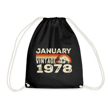 Janvier 1978 Vintage Anniversaire 1978, Né en 1978 - Sac de sport léger - noir - Devant