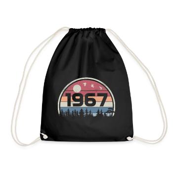 58e Anniversaire 1967 Fête Anniversaire 1967 Rétro - Sac de sport léger - noir - Devant