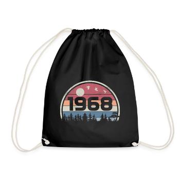 57e Anniversaire 1968 Fête Anniversaire 1968 Rétro - Sac de sport léger - noir - Devant