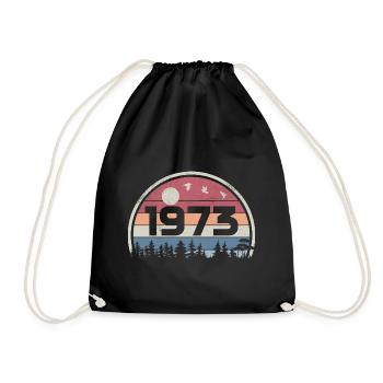 52e Anniversaire 1973 Fête Anniversaire 1973 Rétro - Sac de sport léger - noir - Devant