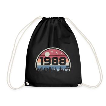 37e Anniversaire 1988 Fête Anniversaire 1988 Rétro - Sac de sport léger - noir - Devant