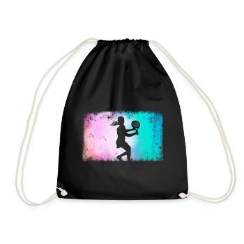 Padel Player Padel Tennis Women Padel Girls - Drawstring Bag - black - Front