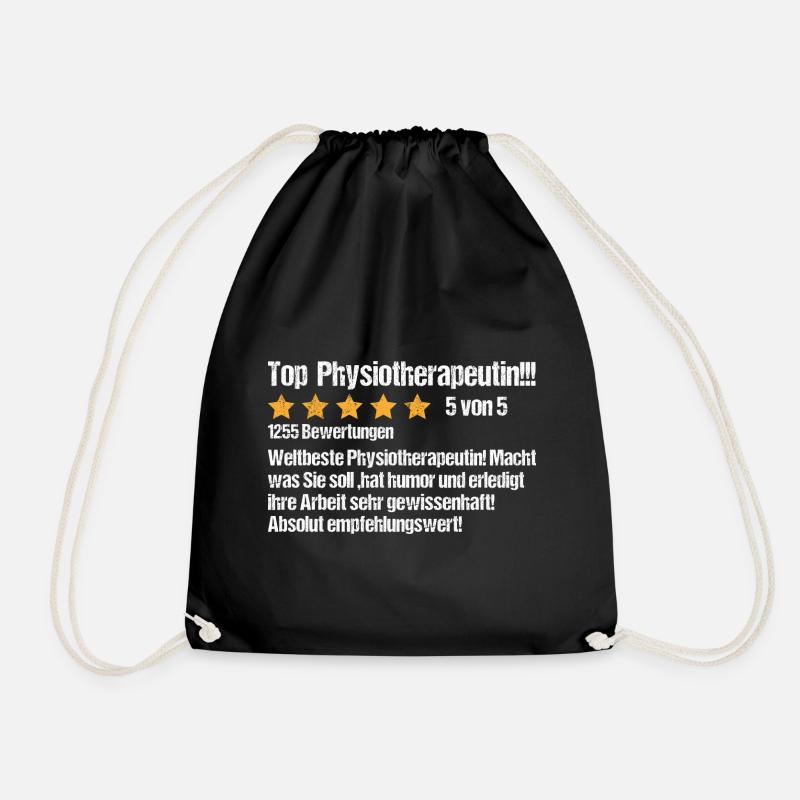Physiotherapeutin Dankeschön Geschenkideen Angehen - Turnbeutel - Schwarz