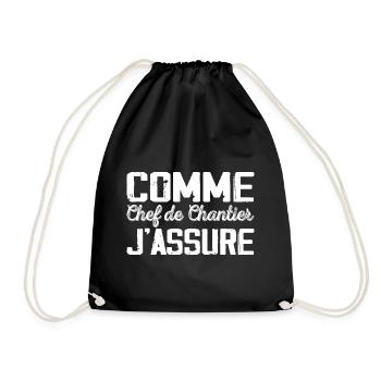 As Site Manager Humor Gift - Drawstring Bag - black - Front