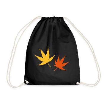 autumn leaves - Drawstring Bag - black - Front