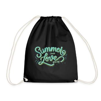 Summer I am in love with you - Turnbeutel - Schwarz - Vorne